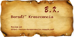 Borsó Kreszcencia névjegykártya
